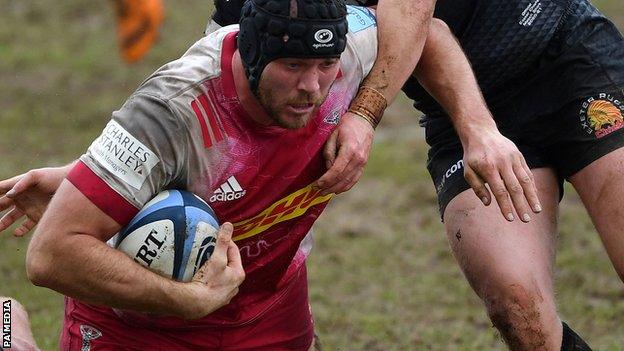 Harlequins club captain Stephan Lewies in action against Exeter