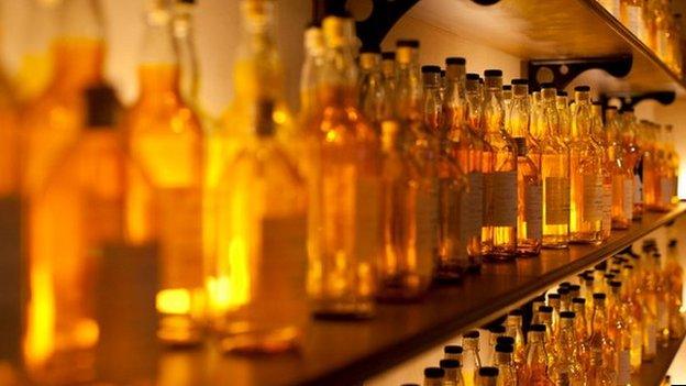 Scotch whisky bottles