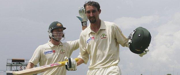 Australia captain Michael Clarke (left) and former team-mate Jason Gillespie