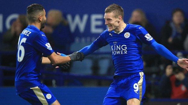 Riyad Mahrez and Jamie Vardy