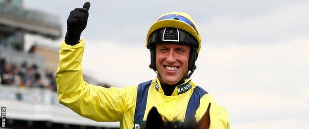 Jockey Robbie Power celebrates Lostintranslation's victory