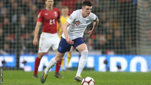 Declan Rice made his debut for England in March 2019