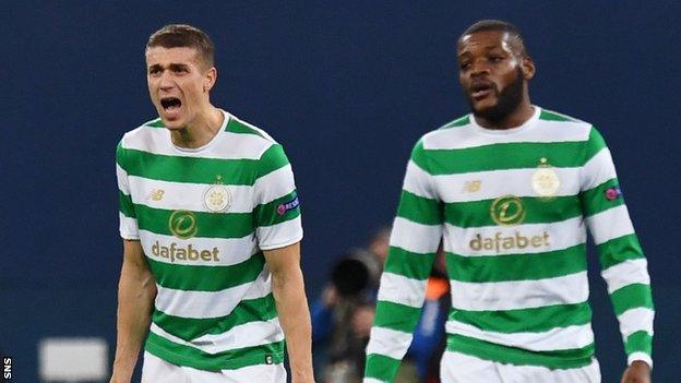 Jozo Simunovic shows his frustration after Zenit score their second goal