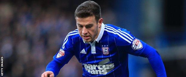 Bournemouth winger Ryan Fraser in action for Ipswich Town while on loan