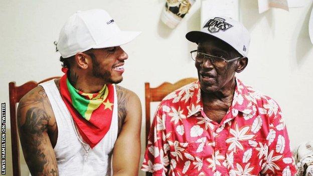 Lewis Hamilton posts a picture of him and his grandad