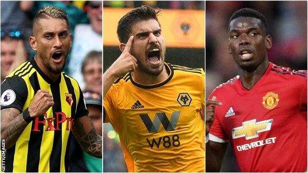 Roberto Pereyra, Ruben Neves and Paul Pogba