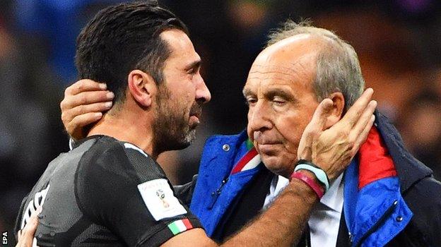 Gianluigi Buffon and Gianpiero Ventura