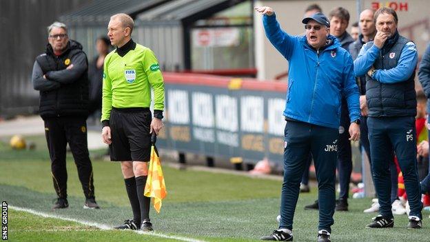 Raith manager John McGlynn during a cinch Championship match between Partick Thistle and Raith Rovers at Firhill Stadium