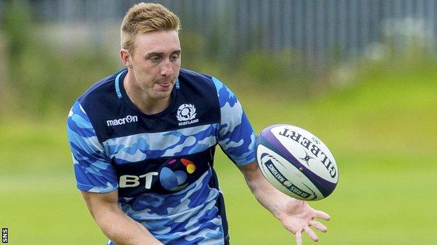 Edinburgh wing Dougie Fife during Scotland training