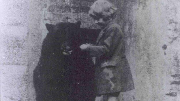 Winnie the bear with AA Milne's son Christopher Robin