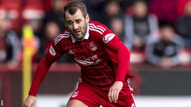 Niall McGinn in action for Aberdeen