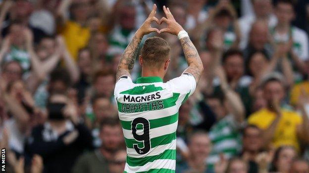 Leigh Griffiths celebrates his goal against Nomme Kalju