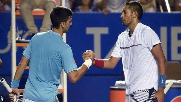 Novak Djokovic and Nick Kyrgios