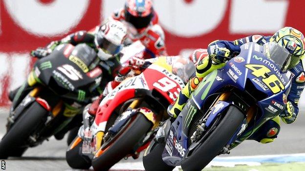 Valentino Rossi leads the way in Assen