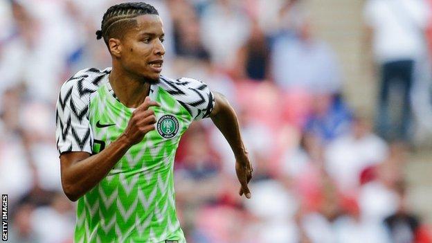 Tyronne Ebuehi in action for Nigeria