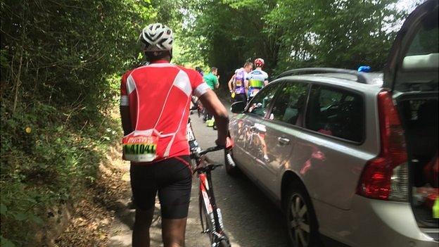 Cyclists at scene