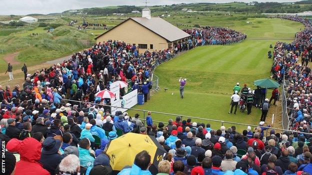 Graeme McDowell plays Royal Portrush in 2012