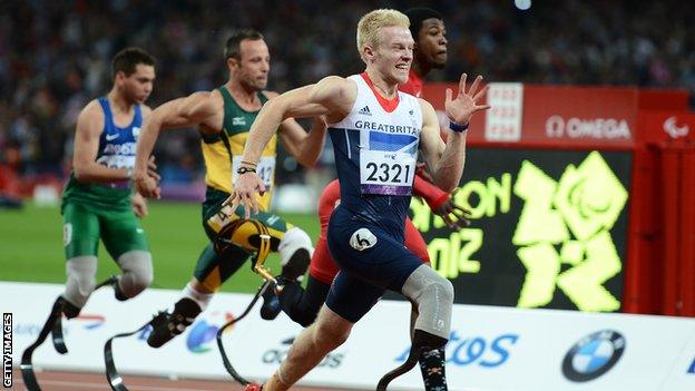 Jonnie Peacock in action for Team GB