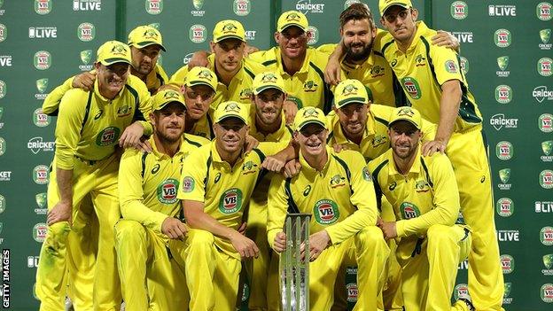 Australia with the one-day series trophy