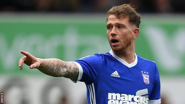 Joe Garner in action for Ipswich