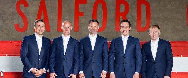 Salford City owners Phil Neville, Nicky Butt, Ryan Giggs, Gary Neville, Paul Scholes