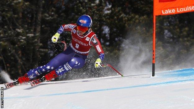 Mikaela Shiffrin in the Lake Louise downhill