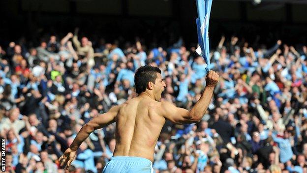 Sergio Aguero scores against QPR