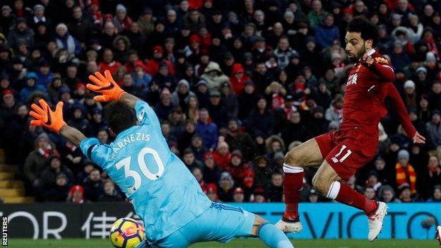 Salah scores his second against Watford