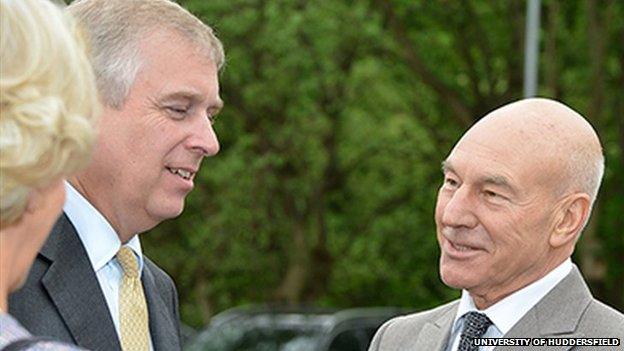 Prince Andrew and Patrick Stewart