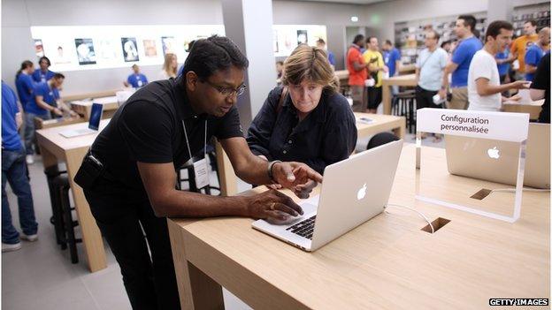 laptop being examined