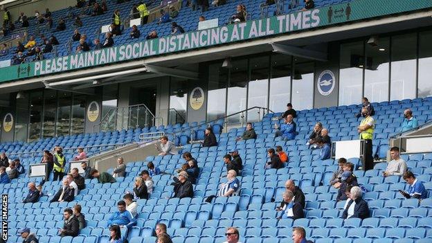 Fans were allowed into the pilot event at the Amex in August