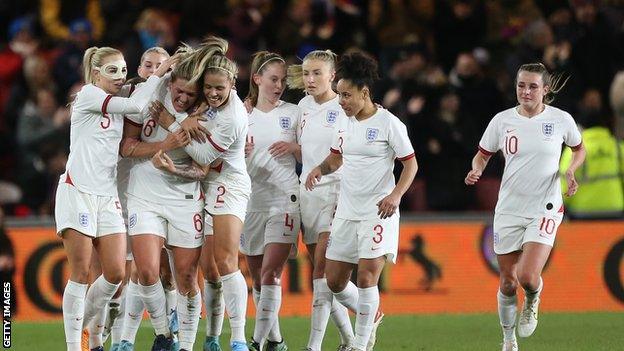 England Lionesses celebrate