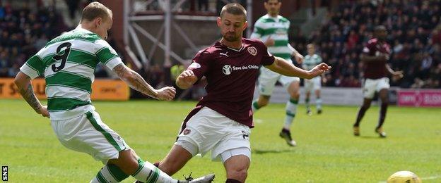 Leigh Griffiths scores for Celtic against Hearts