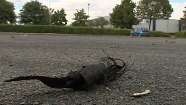 Debris in Peterborough car park