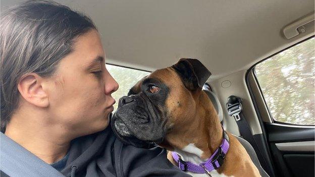 Sam Kerr and dog, Billie