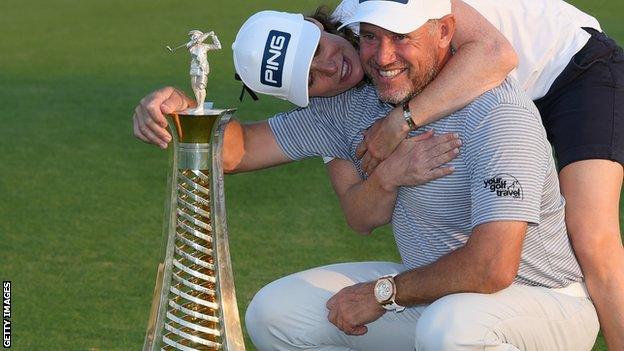 Lee Westwood and fiance Helen Storey