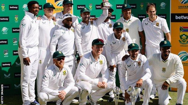 South Africa with the Test series trophy