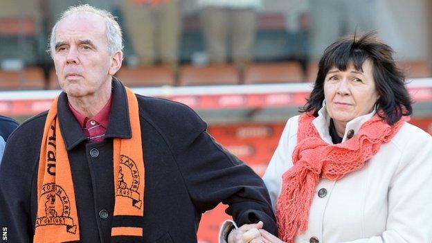 Frank Kopel and his Wife Amanda during a visit to Tannadice in 2014