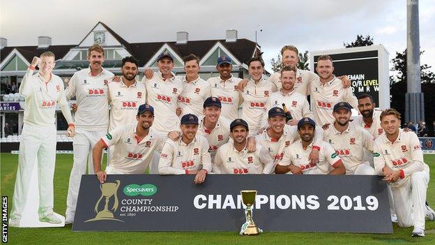 Essex celebrate winning the 2019 County Championship
