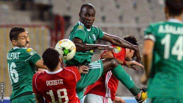 Action from the African Champions League quarter-final first leg between Al Ahly Tripoli and Etoile du Sahel