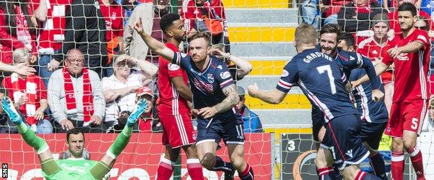 Craig Curran (11) celebrates after giving Ross County an 80-second lead