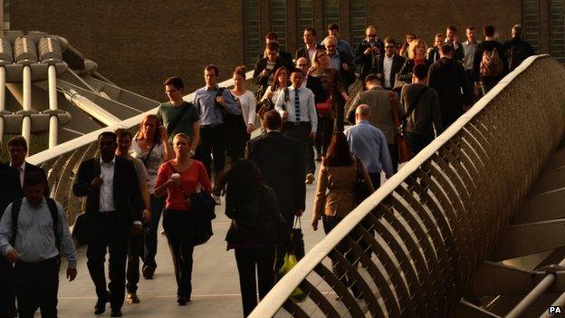 Commuters in central London