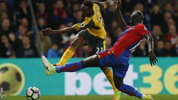 Mamadou Sakho (right) in action during the 3-0 win over Arsenal