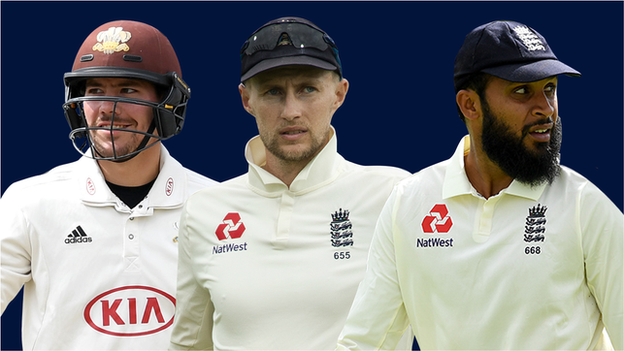 Rory Burns, Joe Root and Adil Rashid