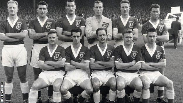 Wales team that played Scotland in October 1958