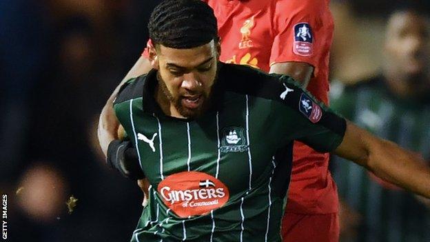 Jake Jervis takes on Liverpool in the FA Cup third round in 2017