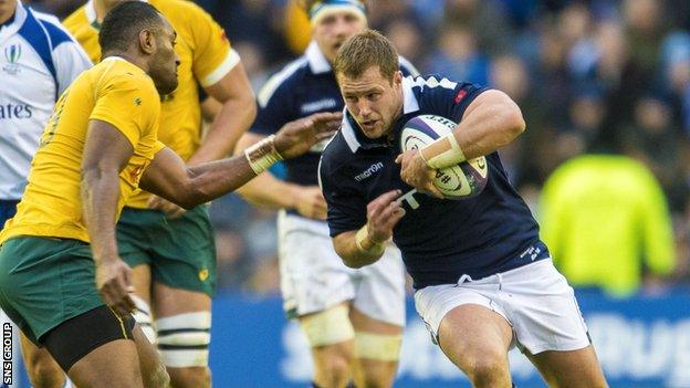 Allan Dell made his Scotland debut against Australia at Murrayfield in 2016