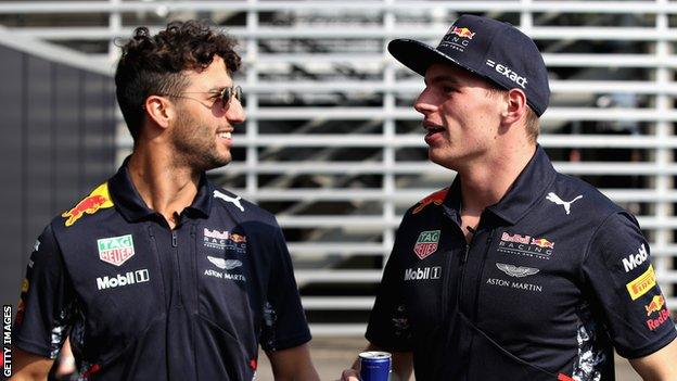 Daniel Ricciardo and Max Verstappen