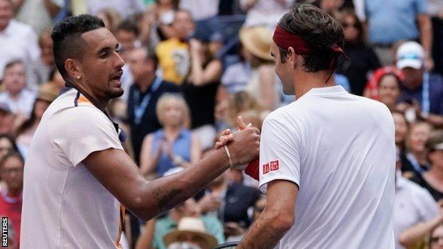 Nick Kyrgios and Roger Federer