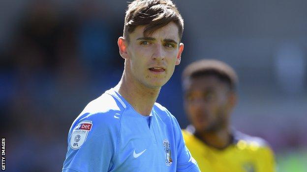 Tom Bayliss in action for Coventry City